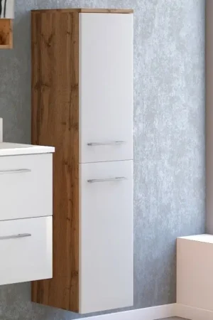 Kolomkast Sefa 30cm 2 deuren - eik/wit Direct Beschikbaar