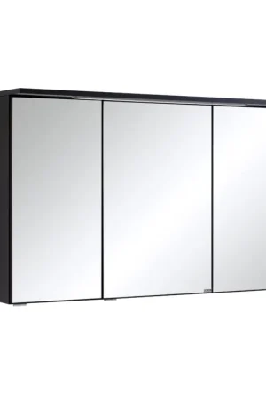 Uitverkoop Spiegelkast Bobbi 100cm model 1 3 deuren & ledverlichting - grafiet