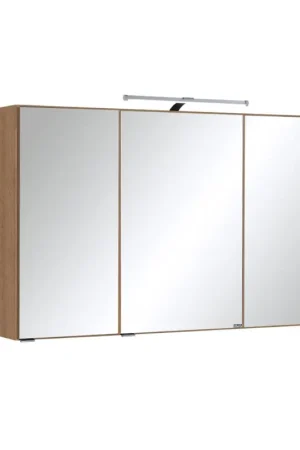 Actieprijs Spiegelkast Bobbi 100cm model 2 3 deuren & ledverlichting - eik