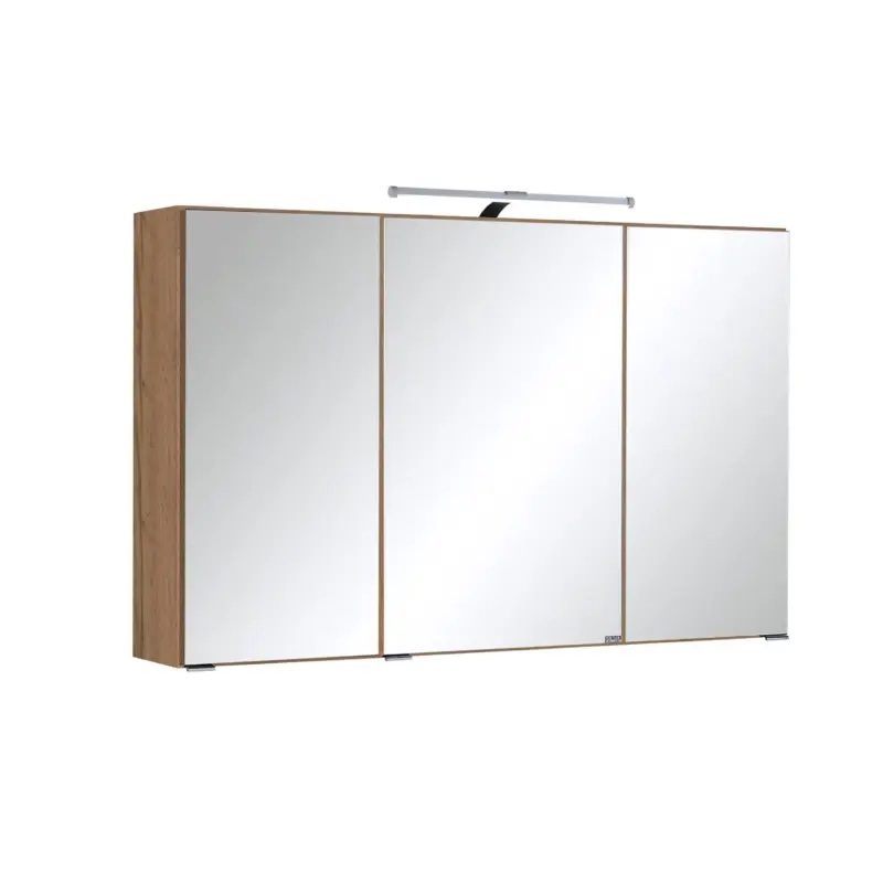 Actieprijs Spiegelkast Bobbi 100cm model 2 3 deuren & ledverlichting - eik