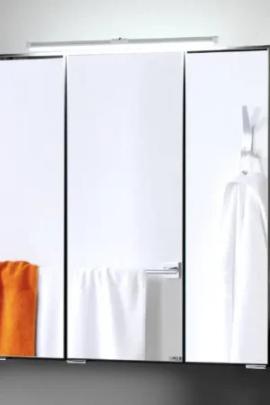 Beperkt Aanbod Spiegelkast Bobbi 60cm model 2 3 deuren & ledverlichting - grafiet