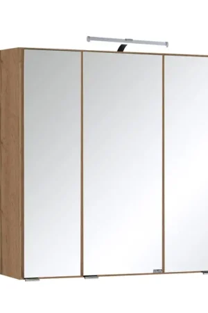 Beperkte Voorraad Spiegelkast Bobbi 60cm model 2 3 deuren & ledverlichting - eik