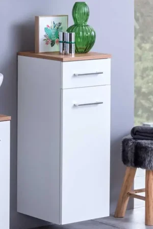 Badkamerkastje Pares 30cm 1 deur & 1 lade - wit Laatste Kans