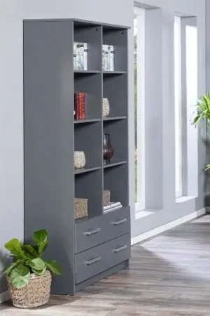 Gecertificeerd Boekenkast Eden 81cm 4 lades - grafiet grijs
