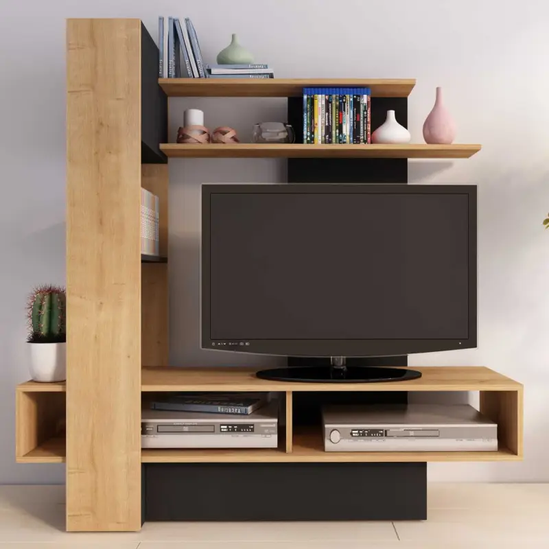 Meest Verkocht Tv-meubel Zerko 140cm - lichte eik/zwart