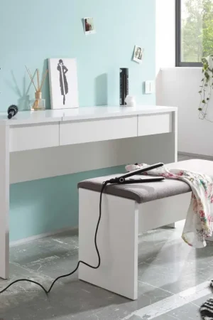 Tijdelijk Beschikbaar Make-uptafel Alizée 125cm 2 lades & 1 deur - wit