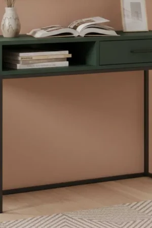 Make-uptafel Lisanne 107cm 1 lade - donkergroen Korting