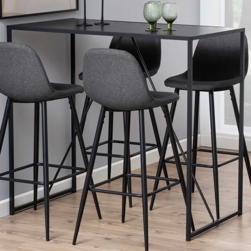 Direct Beschikbaar Bartafel Dover 120x60cm - zwart