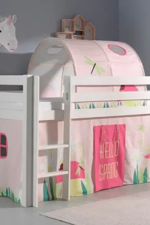 Halfhoogslaper Charlotte met bedtent & bedtunnel Spring - wit Gratis Retour