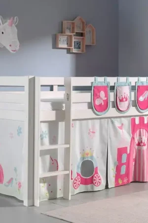Nu Kopen Halfhoogslaper Charlotte met bedtent & opbergzakjes Princess II - wit
