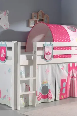 Halfhoogslaper Charlotte met bedtent, -tunnel & opbergzakjes Princess II - wit Merkproduct