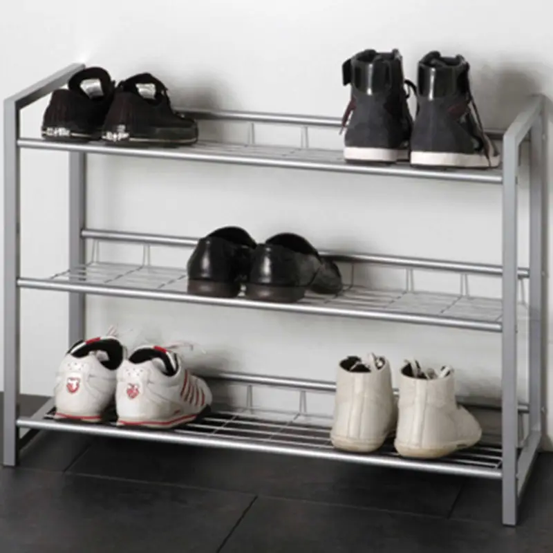 Uitverkoop Schoenenrek Leonore 80cm, 3 planken - aluminium