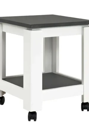 Bijzettafel op wielen Marius 35x35cm - wit/antraciet Exclusieve Aanbieding