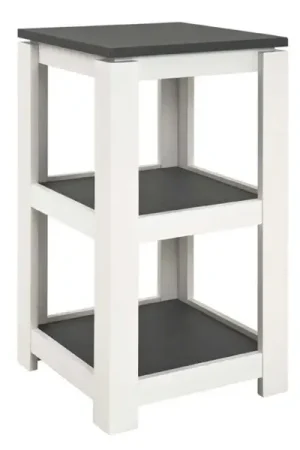 Direct Verzonden Bijzettafel Marius 40x40cm, 1 legplank - wit/antraciet