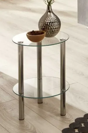 Bijzettafel Heiko - glas/chroom Direct Beschikbaar