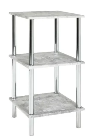 Rek Wilko 39cm, 3 legplanken - chroom/beton decor Betaalbaar