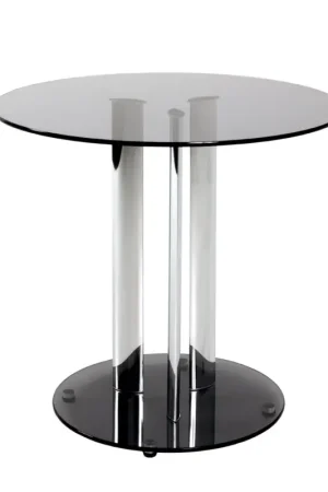 Nieuw Bijzettafel Roano - grijs getint glas/zwart