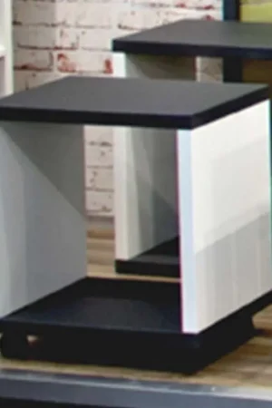 Express Levering Bijzettafel op wielen Zolan 43x30cm - wit/zwart