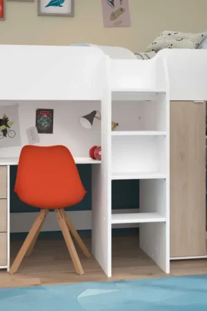 Halfhoogslaper Neda 90x200cm - wit/eik decor Snelle Levering