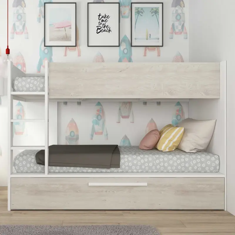 Hoge Kwaliteit Stapelbed Cassie 90x200 met bedlade - wit