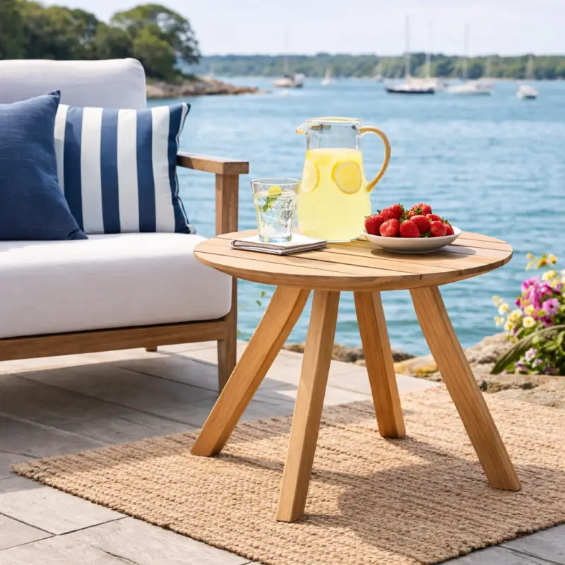 Bijzettafel Janeiro Gescova - Teakhout - 48 cm - Bruin Shop Nu