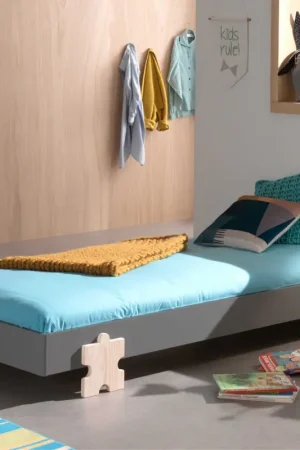 Lage Kosten Kinderbed Modulo Puzzle 90x200 stapelbaar - antraciet/dennenhout