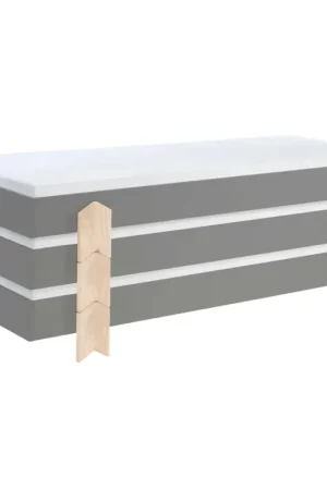 Kinderbed Modulo arrow 90x200 stapelbaar set van 3 - antraciet/dennenhout Superprijs