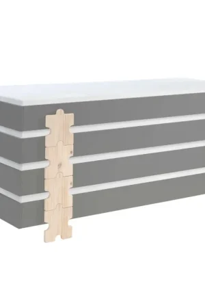 Premium Kinderbed Modulo Puzzle 90x200 stapelbaar set van 4 - antraciet/den