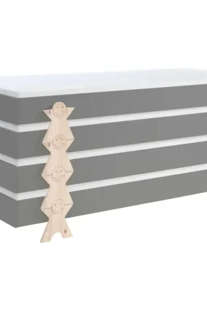 Koop Vandaag Kinderbed Modulo Smiley 90x200 stapelbaar set van 4 - antraciet/dennenhout