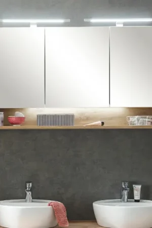 Betrouwbaar Spiegelkast Karan 120cm 3 deuren met verlichting - eik