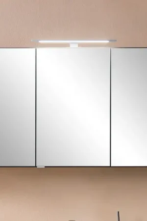 Koopje Spiegelkast Vikas 100cm 3 deuren met verlichting - antraciet