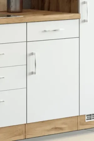 Koop Online Keukenkast Sorrella 50cm 1 deur & 1 lade - wit/eik