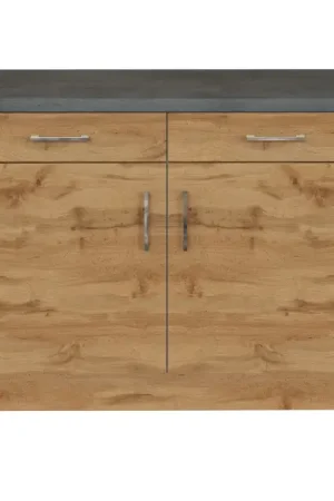 Keukenkast Sorrella 100cm 2 deuren & 2 lades - eik/beton Beste Prijs