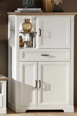 Commode Samine 3 deuren & 1 lade - wit/eik Favoriet