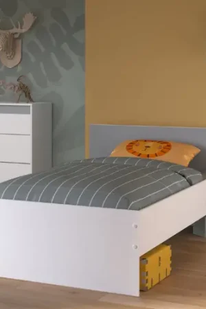 Lage Kosten Bed Rue 90x190 - wit/grijs of wit/roze
