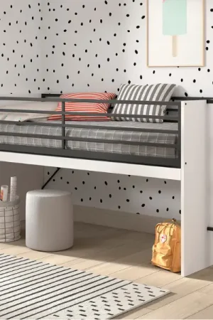 Finale Uitverkoop Halfhoogslaper Sammie 90x200cm - met bureau - wit