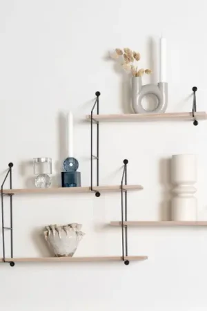 Harlem Plank - Zwart/Naturaal - 4 Planken - 99x17,5x62 cm Meest Verkocht