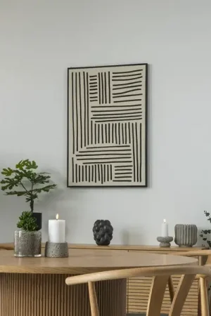 Zwart/Beige Lipari Canvas Print - Nr.1 | 60x90 cm Goedkoop
