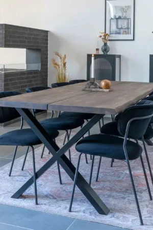 Eikenhouten eettafel naturel met golvende rand | 95x240x75 cm Superprijs