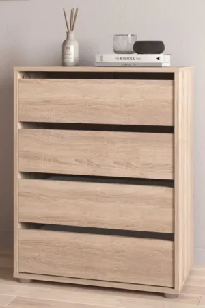 Beperkte Voorraad Ladekast Blokty - 60x40x76cm - 4 lades - eikdecor