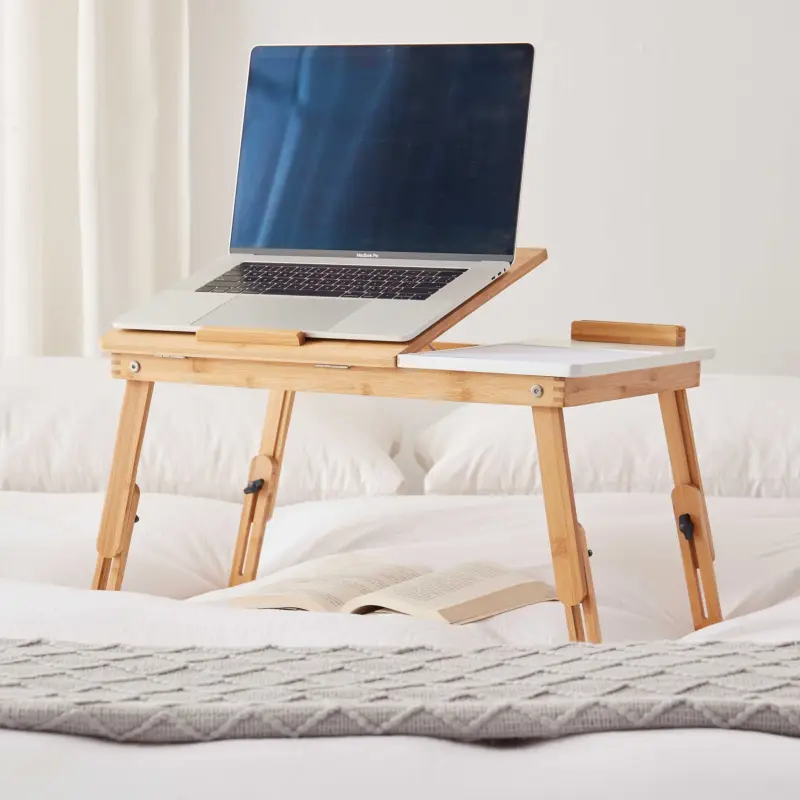 Seizoensaanbieding Laptoptafeltje - 54x35x27cm - bamboehout