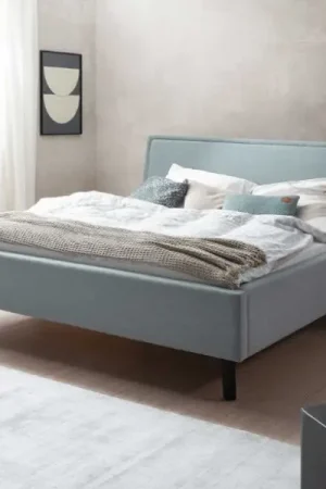 Populair Tweepersoonsbed Estee 160x200cm - ijsblauw/zwart
