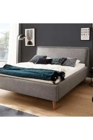 Laatste Kans Tweepersoonsbed Estee 180x200cm - grijs/eik