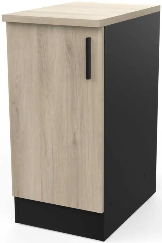Speciale Aanbieding Onderkast Romanie 40 cm 1 draaideur en 1 legplank-Kronberg eik/matzwart