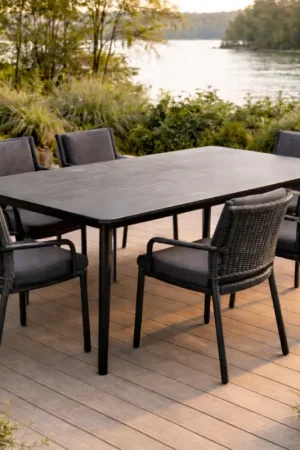 Actieprijs Tuintafel Basile 100x200cm HPL - antraciet
