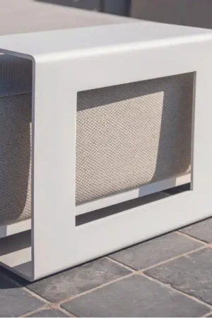 Populair Bijzettafeltje Alejandra gescova - Wit aluminium - 54x25x43 cm