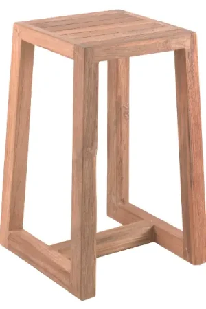 Aanbieding Barkruk Iberica Gescova - Gerecycleerd Teakhout - 40x40x61cm - Bruin