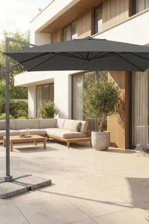 Tijdelijk Beschikbaar Parasol Cleveland Vicenza - Antraciet aluminium - 250x250 cm