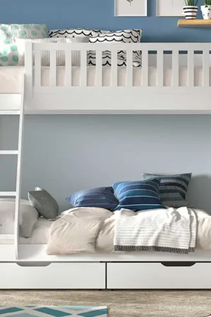 Koop Online Familiebed Scottie 3-persoons met 2 lades - wit
