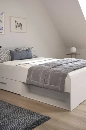 Bed Polly 140 x 190 cm-mat wit Uitverkoop